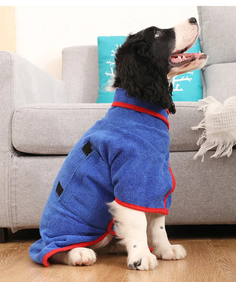 Comfortable Dog Bathrobe - Finn-Blue-XS-State of Style