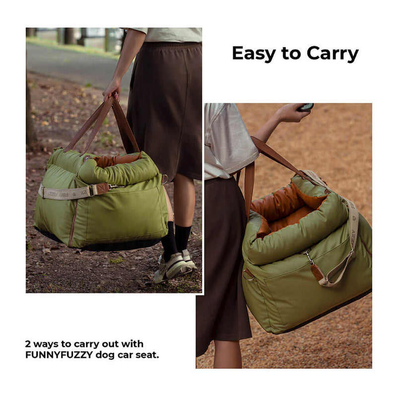 Comfortable Dog Car Seat - PawLuxury-Orange Green-State of Style