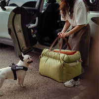 Comfortable Dog Car Seat - PawLuxury-Orange Green-State of Style