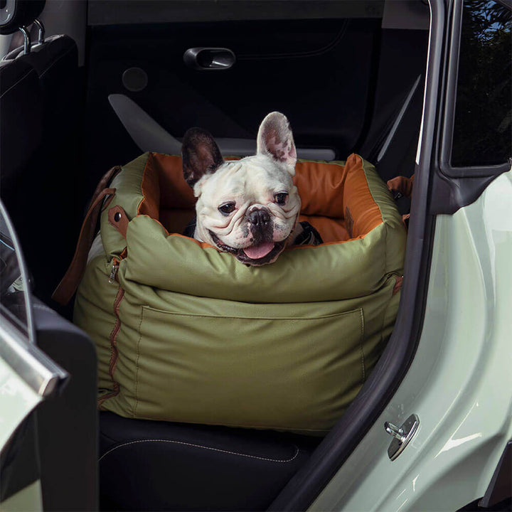 Comfortable Dog Car Seat - PawLuxury-Orange Green-State of Style