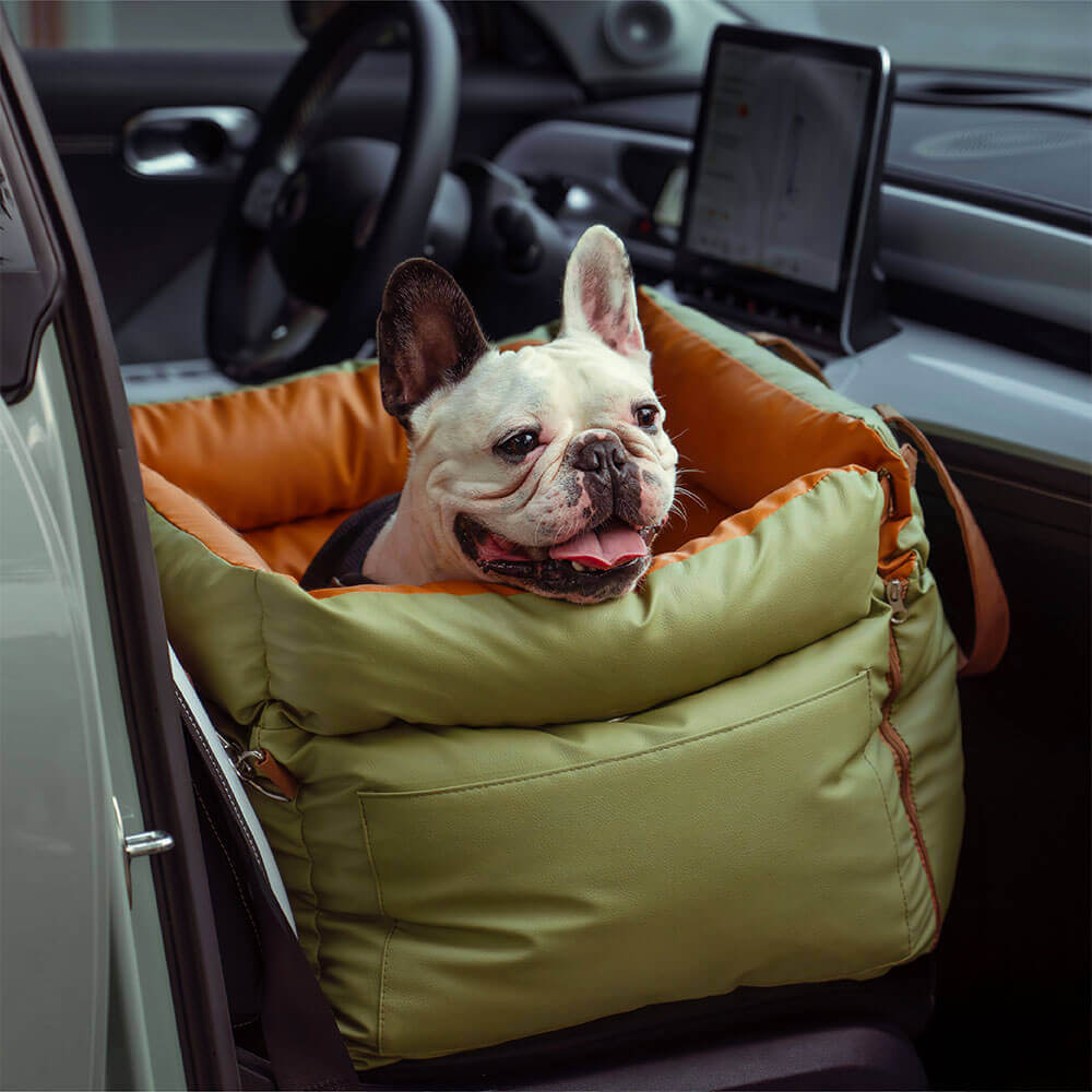 Comfortable Dog Car Seat - PawLuxury-Orange Green-State of Style