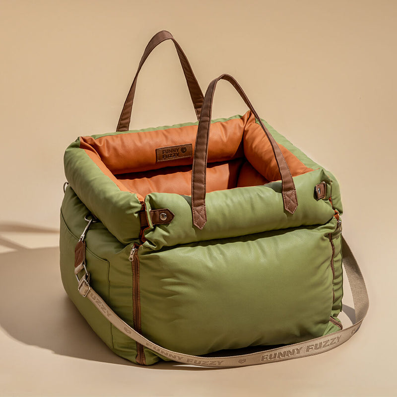 Comfortable Dog Car Seat - PawLuxury-Orange Green-State of Style