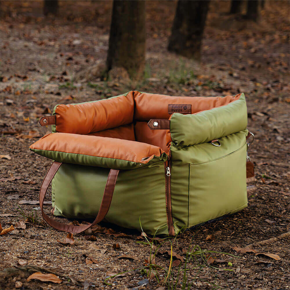 Comfortable Dog Car Seat - PawLuxury-Orange Green-State of Style