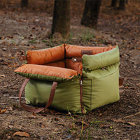 Comfortable Dog Car Seat - PawLuxury-Orange Green-State of Style