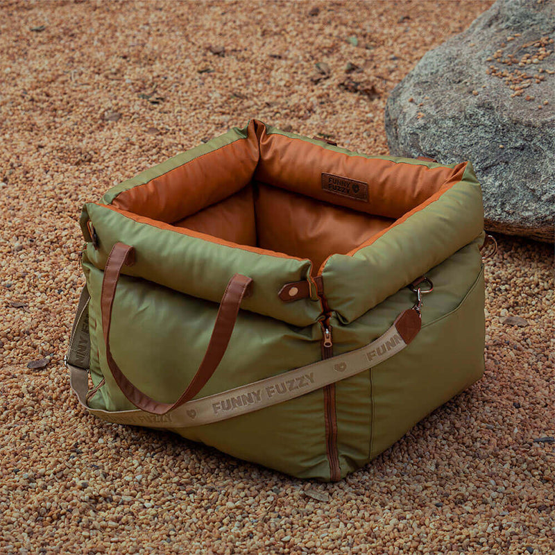 Comfortable Dog Car Seat - PawLuxury-Orange Green-State of Style