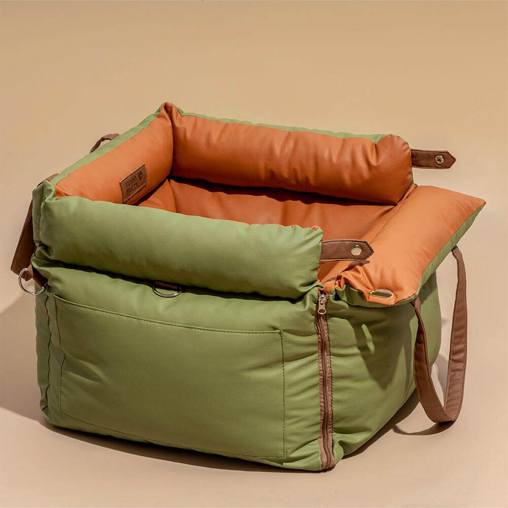 Comfortable Dog Car Seat - PawLuxury-Orange Green-State of Style