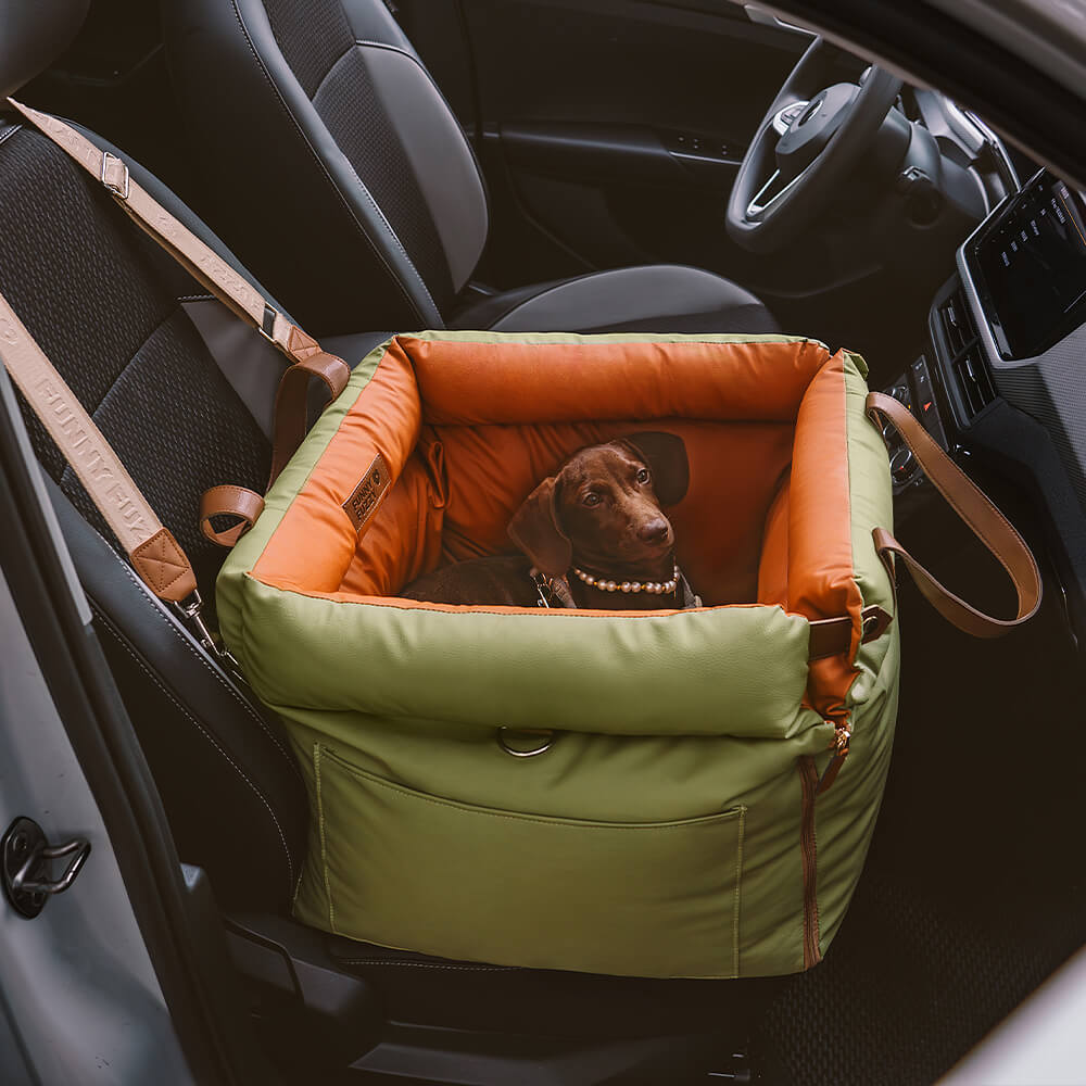 Comfortable Dog Car Seat - PawLuxury-Orange Green-State of Style