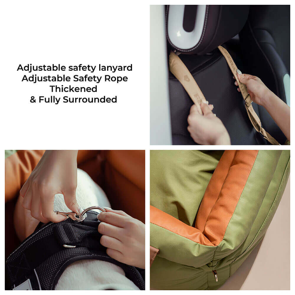 Comfortable Dog Car Seat - PawLuxury-Orange Green-State of Style
