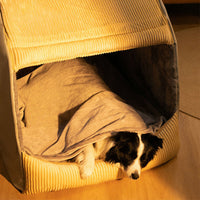 Comfortable Dog Tent Bed - CozyCave-Khaki-M-State of Style