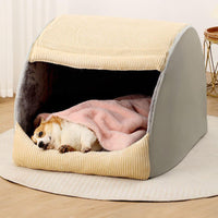 Comfortable Dog Tent Bed - CozyCave-Khaki-M-State of Style