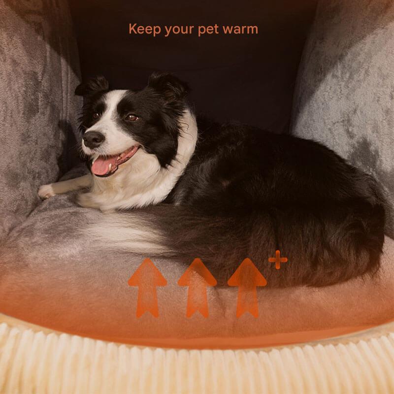 Comfortable Dog Tent Bed - CozyCave-Khaki-M-State of Style