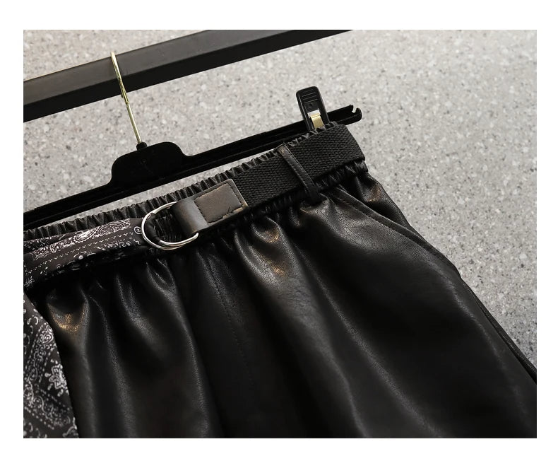 Comfortable Faux Leather Shorts with Elastic Waistband for Women-Green-2XL-State of Style