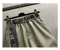 Comfortable Faux Leather Shorts with Elastic Waistband for Women-Green-2XL-State of Style