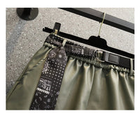 Comfortable Faux Leather Shorts with Elastic Waistband for Women-Green-2XL-State of Style