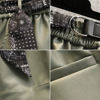 Comfortable Faux Leather Shorts with Elastic Waistband for Women-Green-2XL-State of Style