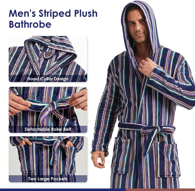 Comfortable Flannel Men's Bathrobe - James-Black-S/M-State of Style