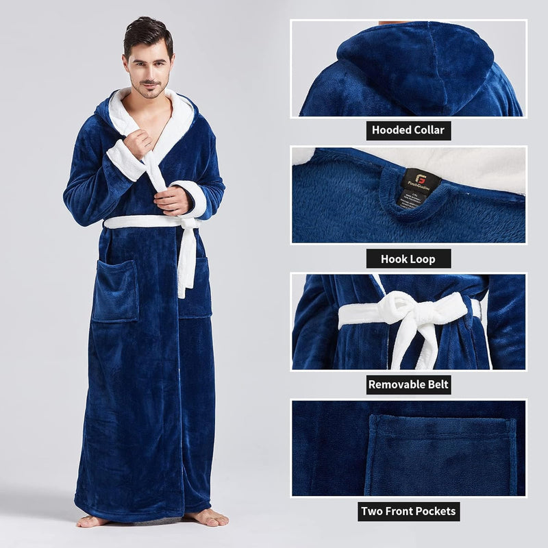 Comfortable Flannel Men's Bathrobe - James-Black-S/M-State of Style