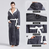 Comfortable Flannel Men's Bathrobe - James-Black-S/M-State of Style