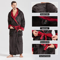Comfortable Flannel Men's Bathrobe - James-Black-S/M-State of Style
