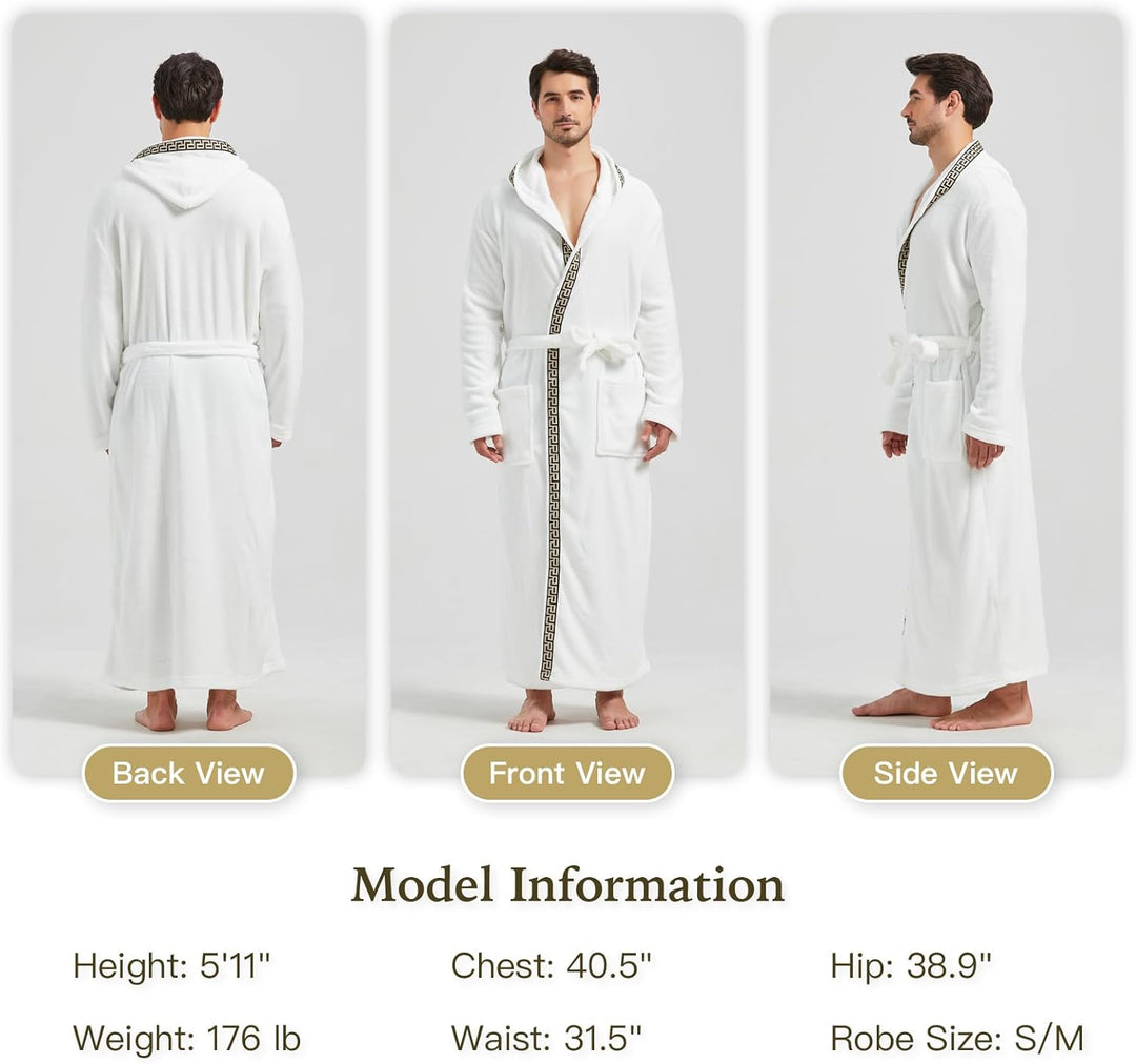 Comfortable Flannel Men's Bathrobe - James-Black-S/M-State of Style