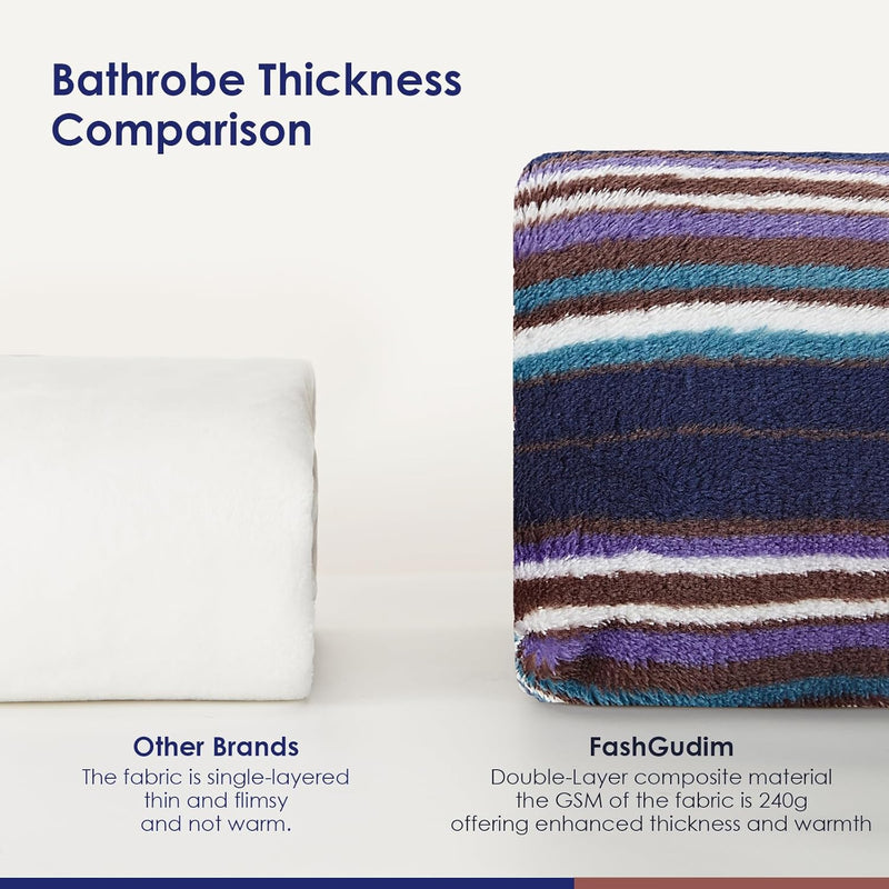 Comfortable Flannel Men's Robe - James-Black-S/M-State of Style