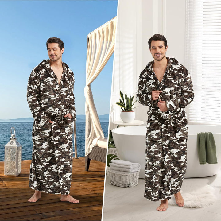 Comfortable Flannel Men's Robe - James-Black-S/M-State of Style