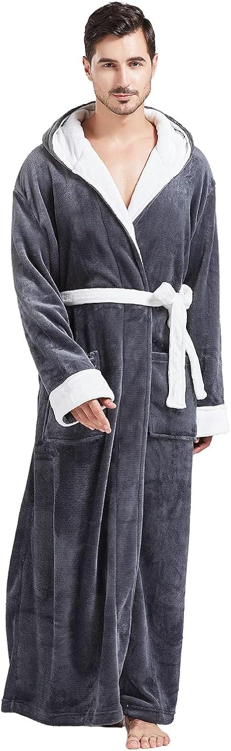 Comfortable Flannel Men's Robe - James-Black-S/M-State of Style