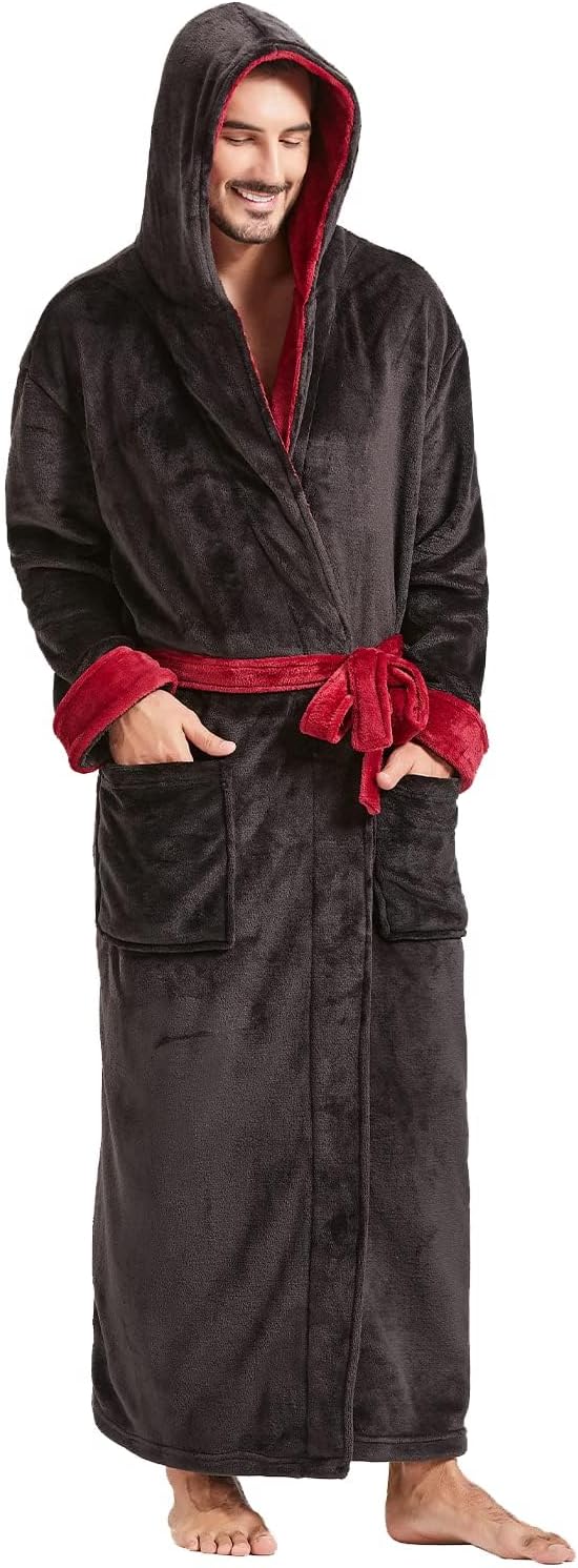 Comfortable Flannel Men's Robe - James-Black-S/M-State of Style