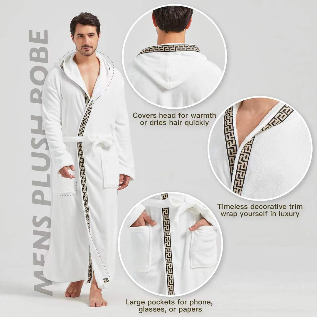 Comfortable Flannel Men's Robe - James-Black-S/M-State of Style