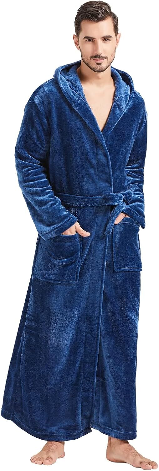 Comfortable Flannel Men's Robe - James-Blue-S/M-State of Style