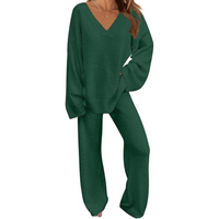 Comfortable Fleece Lounge Set - Rianne-Green-S-State of Style