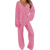 Comfortable Fleece Lounge Set - Rianne-Pink-S-State of Style