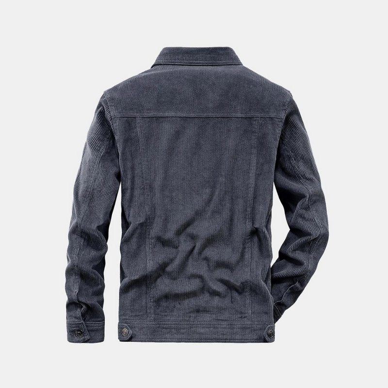 Comfortable Grey Corduroy Jacket - Rover-M-State of Style