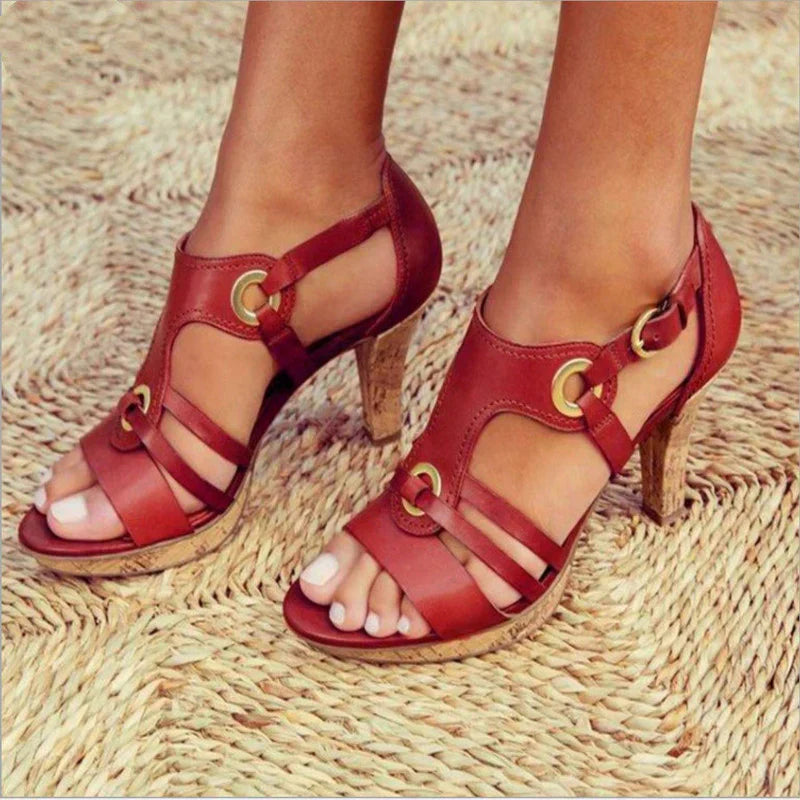 Comfortable high heels with stability comfort – Viviana-Red-3-State of Style