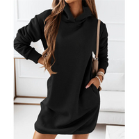 Comfortable Hoodie Dress – Amalia-Black-S-State of Style