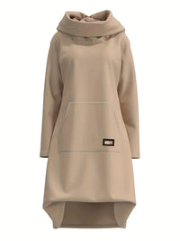 Comfortable Hoodie Dress - EllaCharm-Beige-S-State of Style