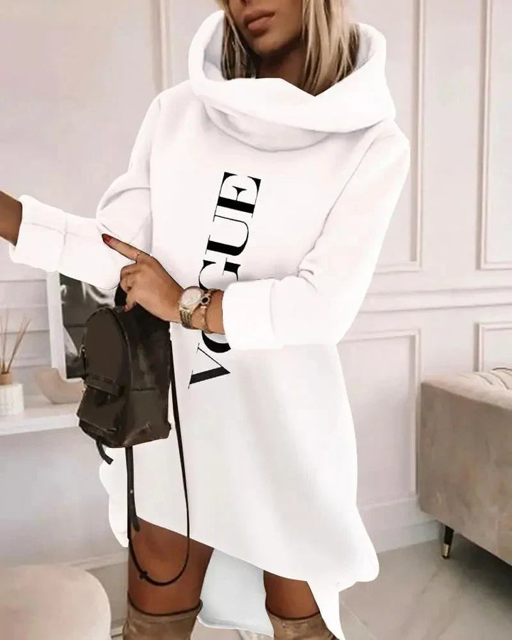 Comfortable Hoodie Dress - EllaCharm-White-S-State of Style