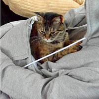 Comfortable Hoodie with Cat Pouch - CozyPurr-Black-S-State of Style