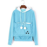 Comfortable Hoodie with Cat Pouch - CozyPurr-Blue-S-State of Style