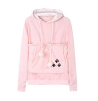 Comfortable Hoodie with Cat Pouch - CozyPurr-Pink-S-State of Style