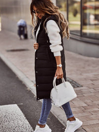 Comfortable Knee-Length Women's Bodywarmer - Livia-Black-S-State of Style