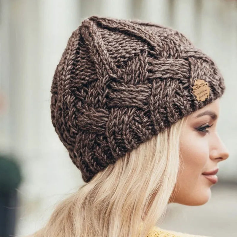Comfortable Knitted Hat - Elena-Coffee-State of Style
