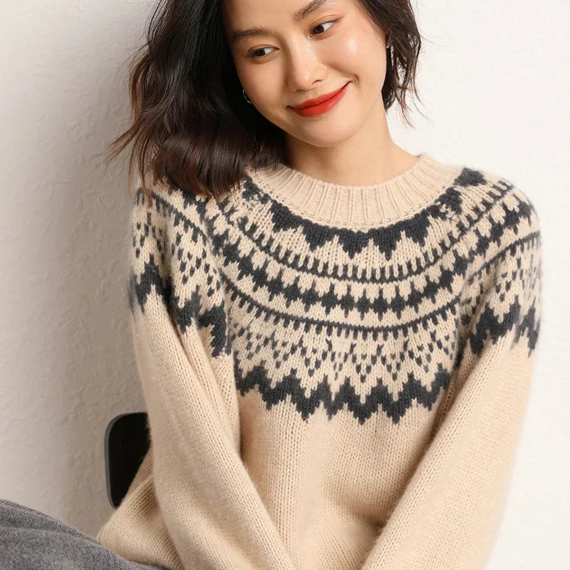 Comfortable Knitted Jumper for Women - Chloe-Beige-S-State of Style