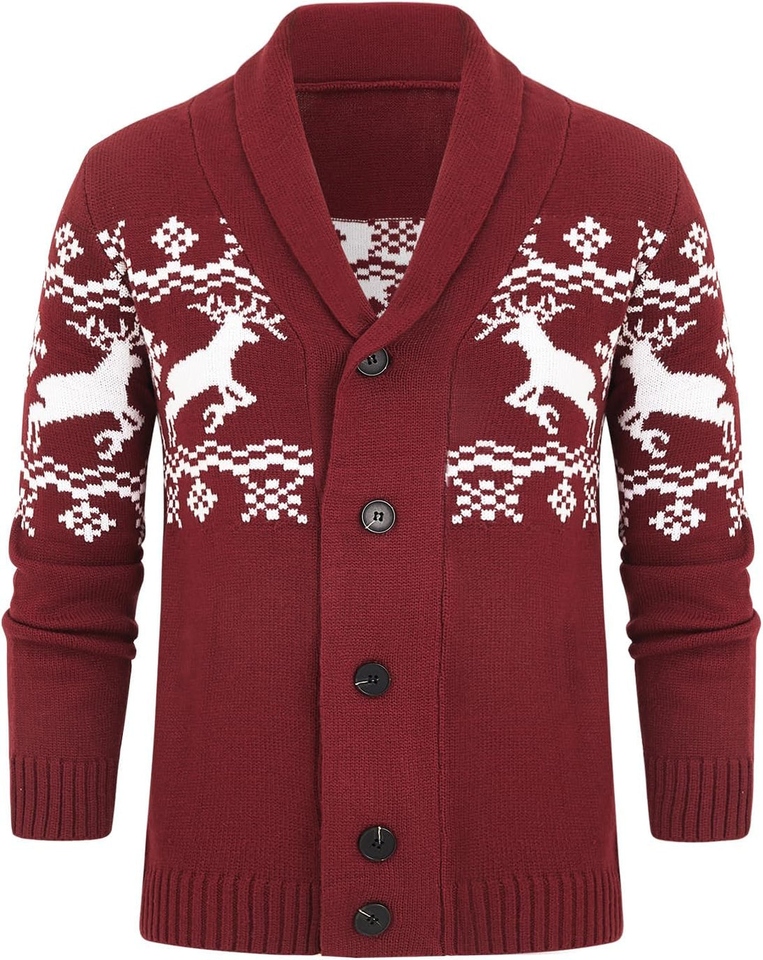 Comfortable Knitted Men's Cardigan - Lucas-Red-M-State of Style