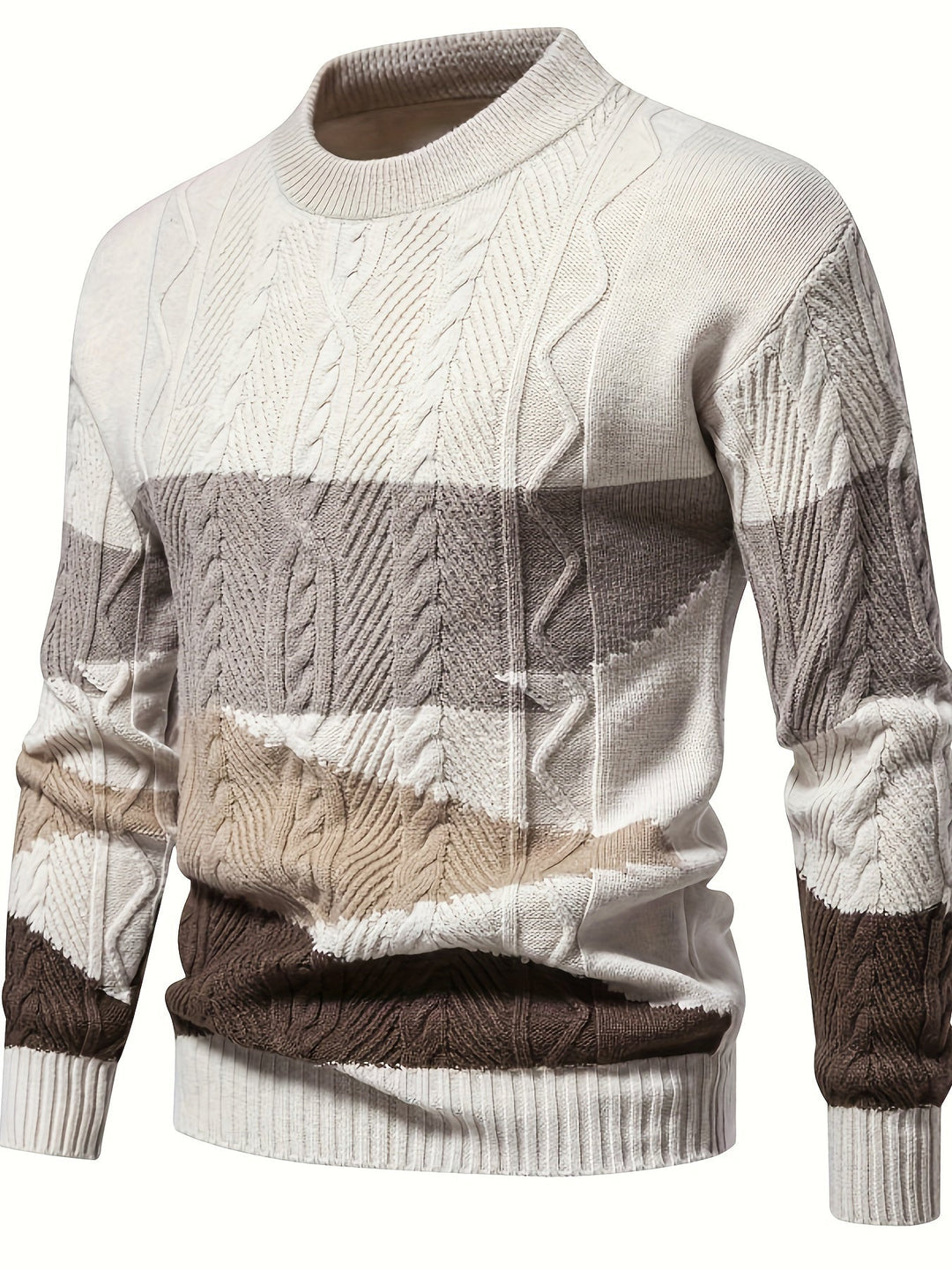Comfortable Knitted Men's Sweater - Felix-Khaki-XS-State of Style