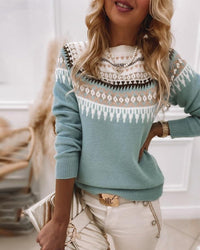 Comfortable Knitted Sweater for Women - CozyKnit-Blue-S-State of Style
