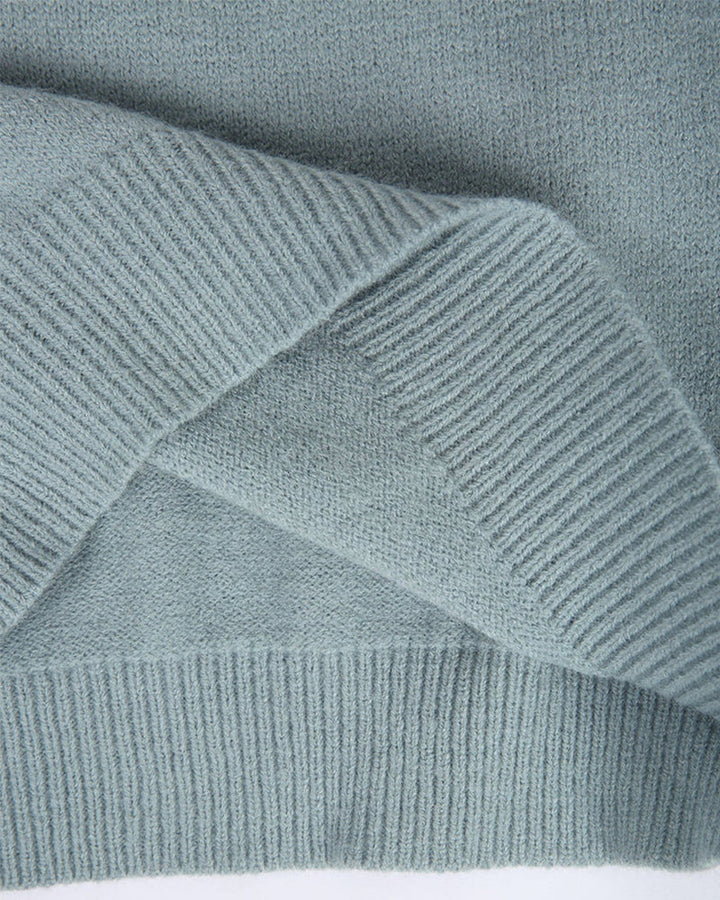 Comfortable Knitted Sweater for Women - CozyKnit-Blue-S-State of Style