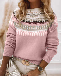 Comfortable Knitted Sweater for Women - CozyKnit-Pink-S-State of Style