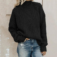 Comfortable Knitted Sweater with Roll Neck - Elise-Black-XS-State of Style