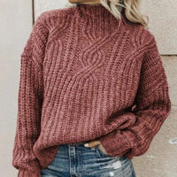 Comfortable Knitted Sweater with Roll Neck - Elise-Pink-XS-State of Style